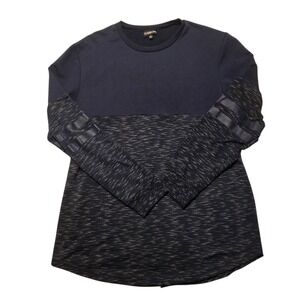 Carbon XXL Long Sleeve‎ T Shirt Top Color Block Heather Crew Neck Womens Casual